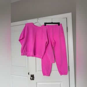 GAP Bright Pink Sweatpants and Sweatshirt Set